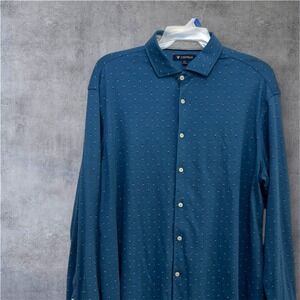 Cremieux Mens‎ Long Sleeve Button Up Shirt Size XXL Stretchy Untucked On The Go
